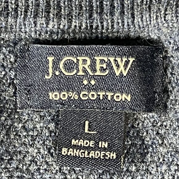 J. Crew mens slate blue lightweight cotton crewneck long sleeve sweater - size L - Picture 4 of 8